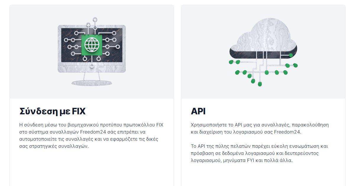 Freedom24 API: οι επιλογές σύνδεσης με FIX και API στις λύσεις Trading API