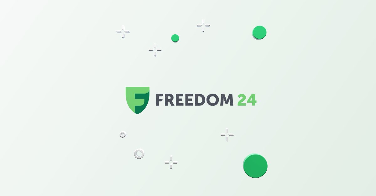 Freedom24 login: το λογότυπο της Freedom24 σε πράσινο φόντο