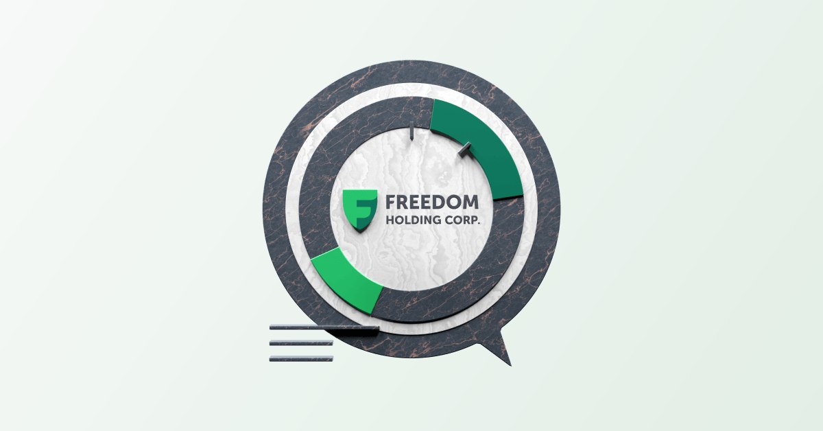 Freedom24 πτώχευση: το έμβλημα της μητρικής Freedom Holding Corp. σε γραφικό της Freedom24