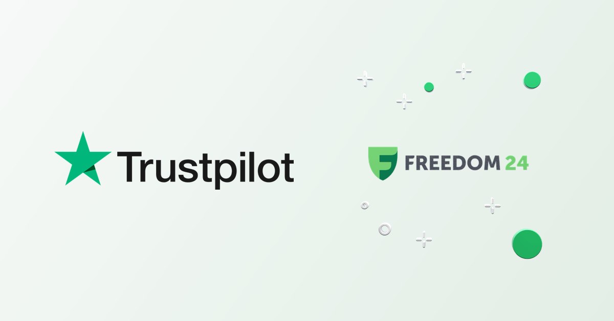 Freedom24 Trustpilot: το λογότυπο του Trustpilot δίπλα στο λογότυπο της Freedom24