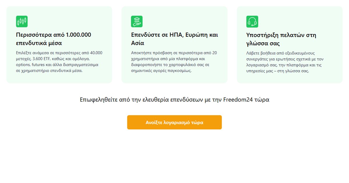 Freedom24 vs Interactive Brokers: χρηματιστήρια, προϊόντα και υποστήριξη στη γλώσσα σας